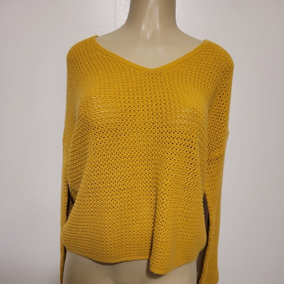 Old Navy Yellow Knit Women's Sweater Pullover - Picture 1 of 5